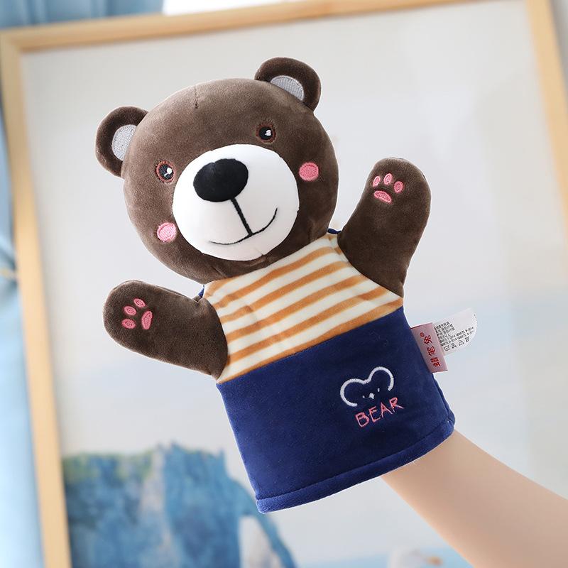 Cartoon Hand Puppet Cute Tease Baby Child Zoo Plush Animal Hand Glove Puppet Finger Sack Stuffed doll Funny Kids Birthday Gift 2
