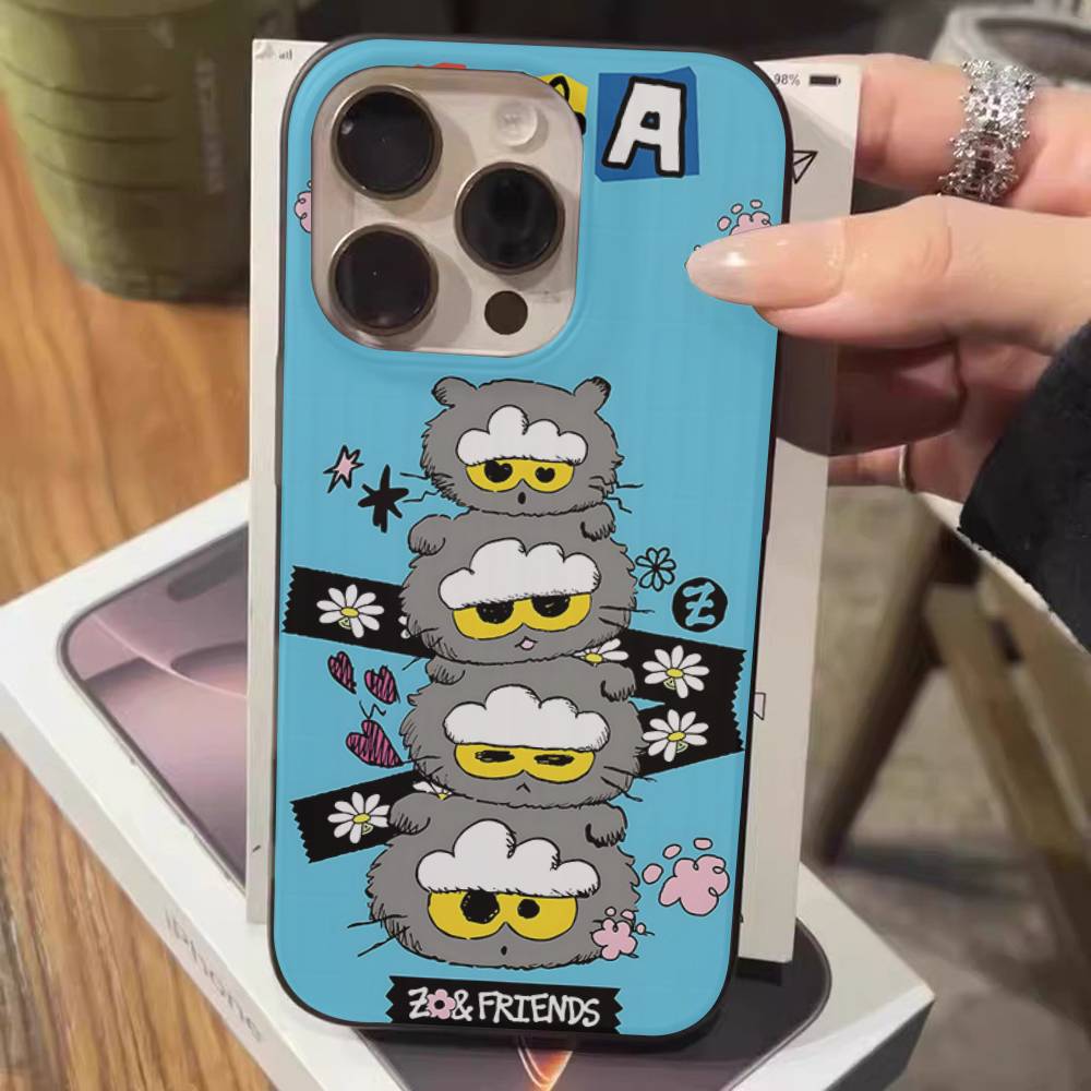 Cute Z-ZO Friends For IPhone 17 16 15 14 13 12 11 Pro Max Plus Pro Clear Phone Cover Non-Slip Shell