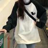 2KWEIRD Koreansk Stil Grønne Gensere Dame Y2K Harajuku Hip Hop Lappverk Langermet T-skjorter Oversized Vintage Bokstav Topper