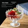 European Stripe Tall Stem Glass Dessert Bowl for Ice Cream, Yogurt, Pudding, and Fruit