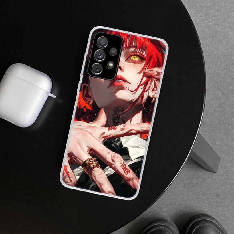Chainsaw Mans Makima Phone Case Cover for Samsung Galaxy A12 A22 A32 A52 A72 A02S A51 A50S A31 A20S A10S Note 20 Ultra 10 Plus G