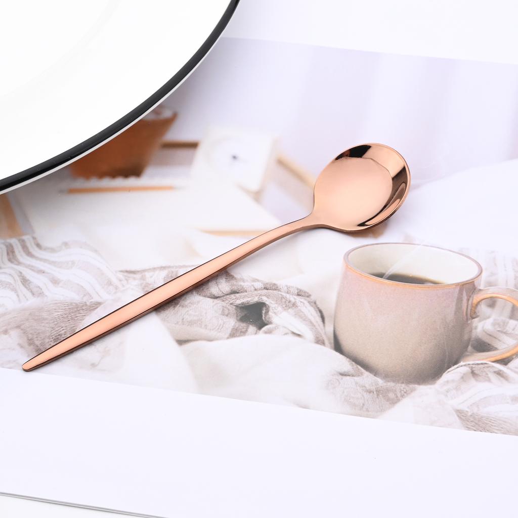 Dinnerware Set Mirror Rose Knife Fork Tea Spoons Tableware Cutlery Set Stainless Steel Silverware Flatware Kitchen Dinner Set
