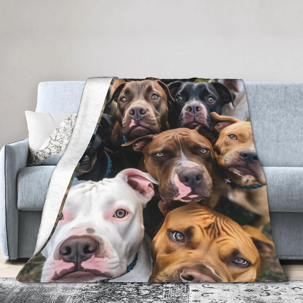 Funny Dog Selfie Flannel Blanket Winter  Super Soft Throw Blanket for Girls Boys Outdoor Comfortable Bedspread Sofa Bed Cover