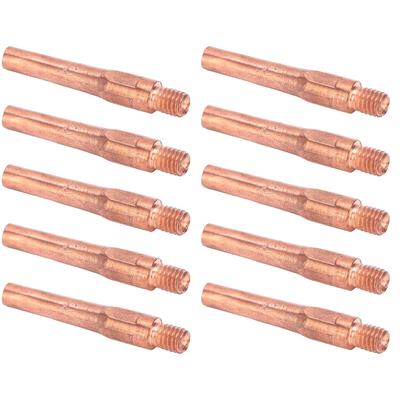 10 Pz Punte di Contatto M6 Ugello Conduttivo Rame Alimentazione Filo Accessorio Pistola Saldatura 45x7.5x1.2mm