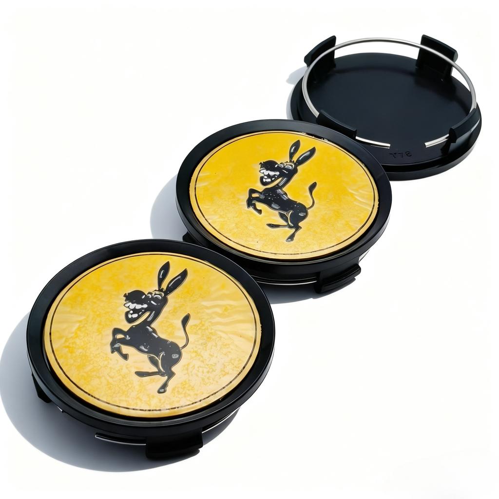 AAYP1 4pcs Donkey Logo Emblem Badge Car Wheel Center Caps OD 74MM 69MM ID Car Wheels Hub Cap Rim Hubcaps Cover Replace Car Accessories