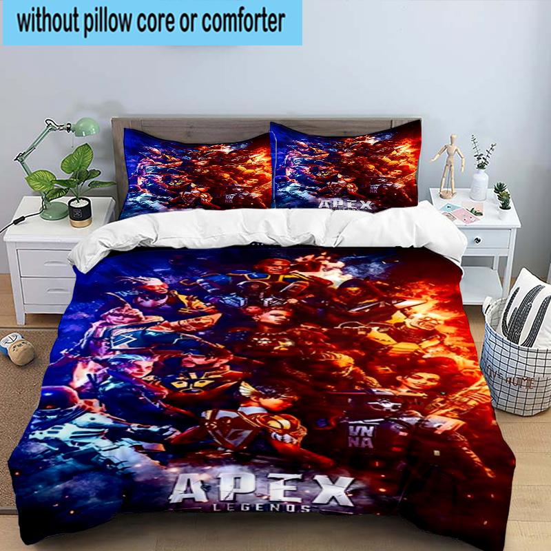 3PCS Red Black Apex Bedding Set,Including 1pc Duvet Cover And 2pcs Pillowcases Perfect for Bedroom, Dormitory, Fan Christmas gift