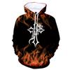 New Fashion Autumn and Winter 3D Flame Men's Hoodie Hooded Sweatshirt Pullover Cross Printed Large Size Sweater