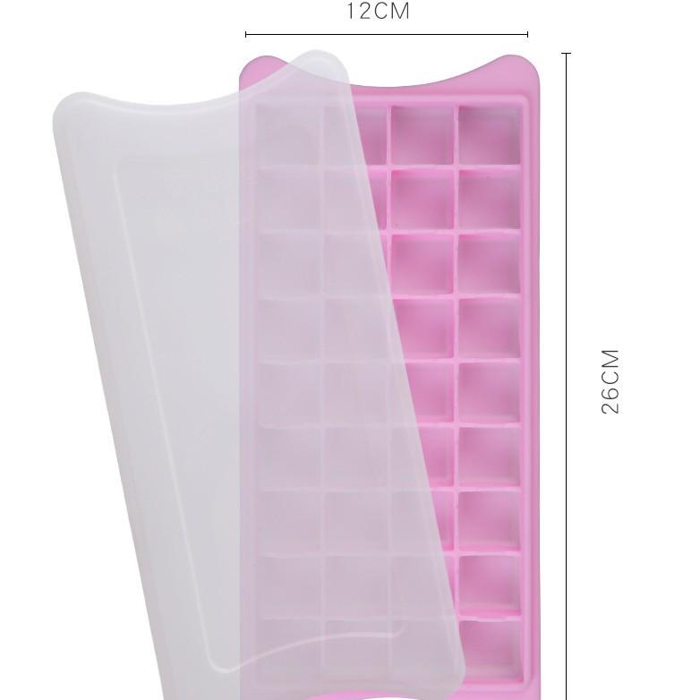 Silicone Ice Cube Tray with Lid, 36-Grid for Homemade Ice Cubes and Baby Food.