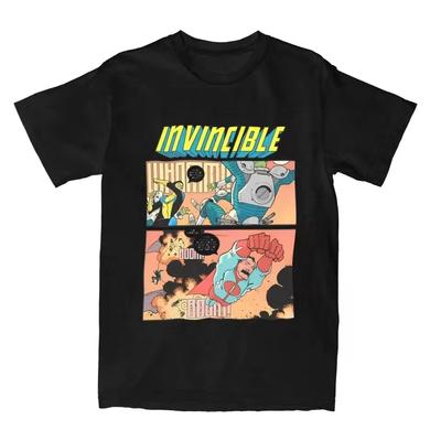 Rare Summer Invincible Tee Cartoon Series Cotton Invincible Graphic Printing High-end Luxury Unisex Style Both of Men and Women