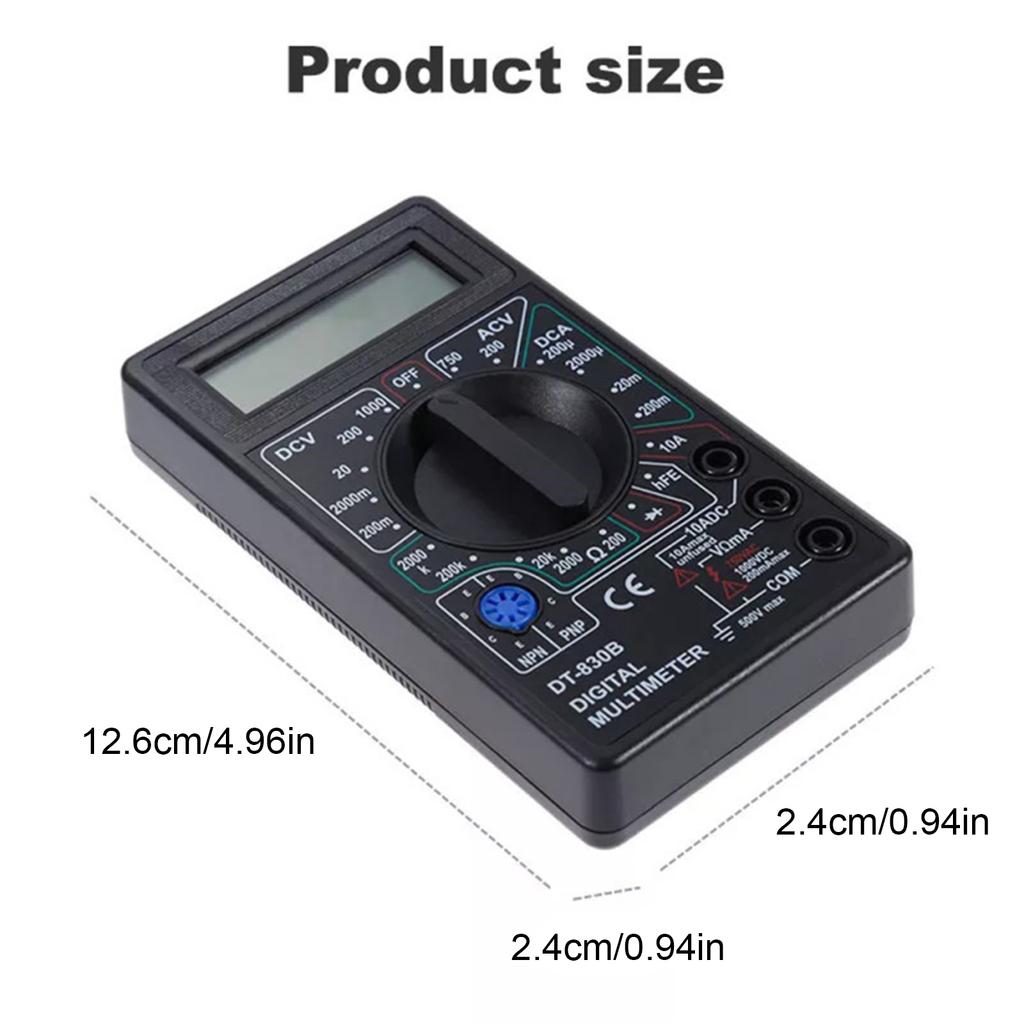DT830G Digital Multimeter High Precision Portable Voltmeter Ohmmeter Tester