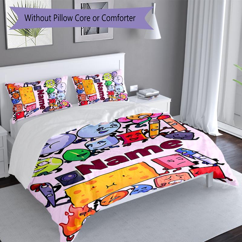 3pcs Custom Name Nanimate Insanity Bedding Set,Includes 1 Duvet Cover and 2 Pillowcases,All-season Bedroom Decor