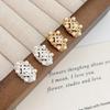 Elegant Geometric Pearl & Zircon Stud Earrings: European & American Retro Fashion Style
