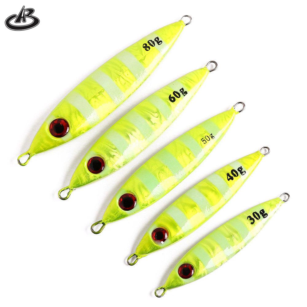 Hangxiang 30g 40g 50g 60g 70g 80g Jig Lure 6 Colors 3D Eyes Metal Jig Fishing Lure