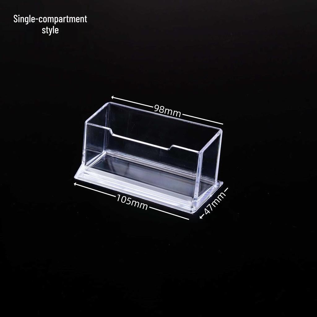 Acrylic Transparent Business Card Holder: Desktop Single & Multi-Compartment Stand
