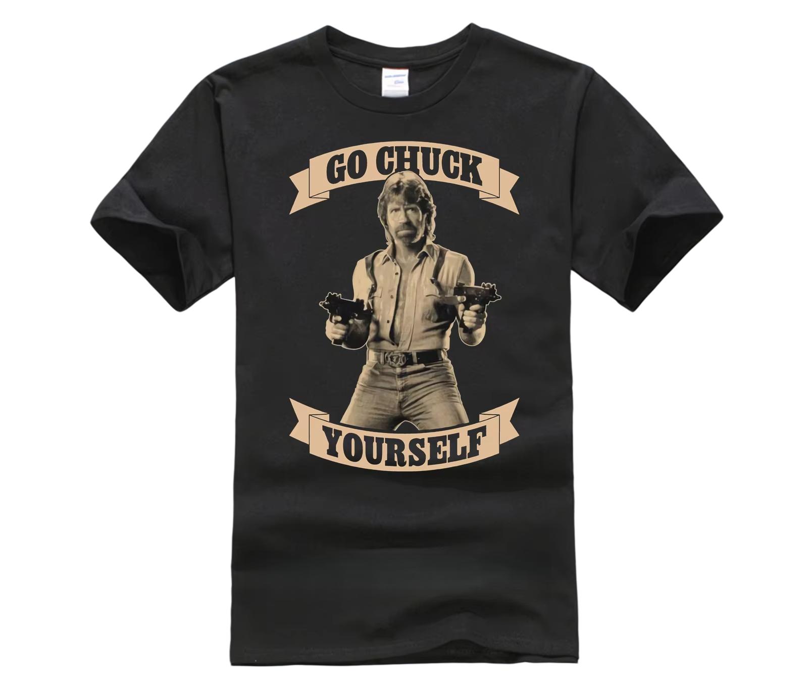 CHUCK NORRIS GO CHUCK YOURSELF Tshirt Unisex and Women New Summer Cotton Clothing Casual Fashion Short Sleeved Tee Streetwear S