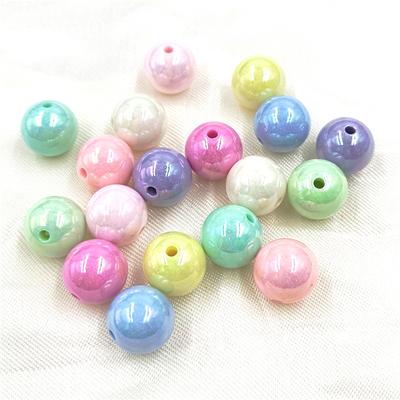 Fashion Loose Beads Handmade AB Magic Color Materials DIY Bracelet Earring Round 14mm 10pcs Fashion Jewelry Making Acrylic Accessories