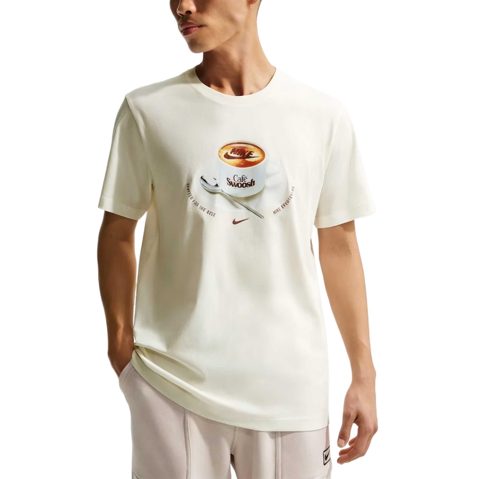 Nike Sportswear T Shirts Men s Sail White Crew Neck Moderate IH1159-133 M