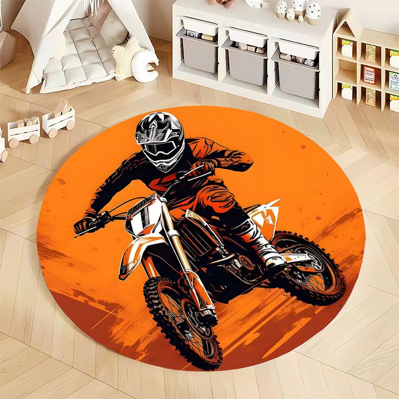 Dynamic Motorcycle Design for Adventure Enthusiasts' Spaces round carpet for home sofa bedroom, gift