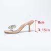 Women's Sandals Summer New Style Fashion Luxury Rhinestone Bow Designer Square Toe Open Toe Women's High Heels Large Size 35-43