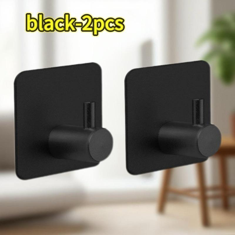 1-10pcs Self Adhesive Hook Heavy Duty Stainless Steel Wall Hooks Towel Clothes Rack Hangers Bathroom Kitchen Storage Holders