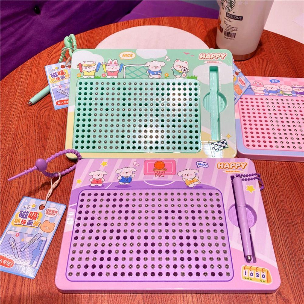 Magnetic Toy Doodle Board Keychain Puzzle Backpack Key Chain Steel Ball Drawing Board  for Backpack