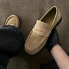 Casual Leather Shoes Men's and Women's Commuting Round Head Lazy Models One-pedal Loafers Platform Derby Shoes