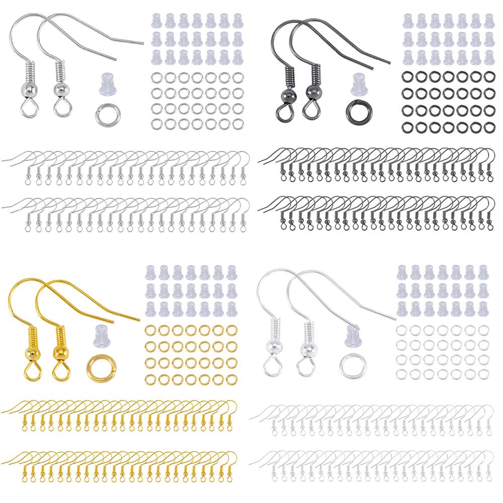 200pcs/Box Lobster Clasp Jump Rings Extension Chain Water Drop End Pendants Connector Chain Charm Kit for DIY Jewelry Findings