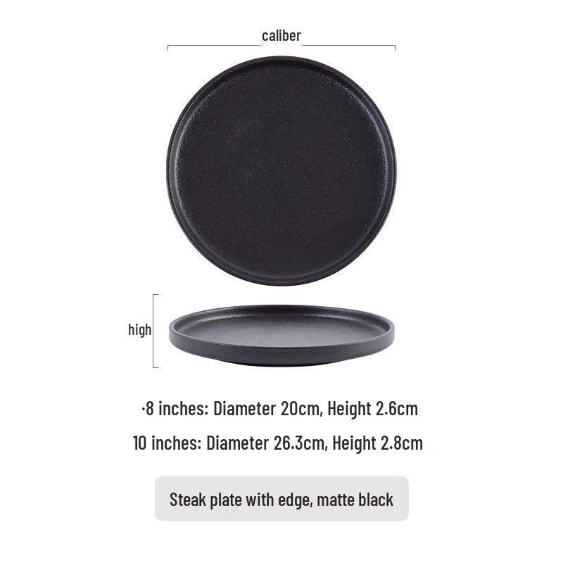 High-Grade Ceramic Steak and Pasta Plate - Elegant Tableware for Household and Hotel Use