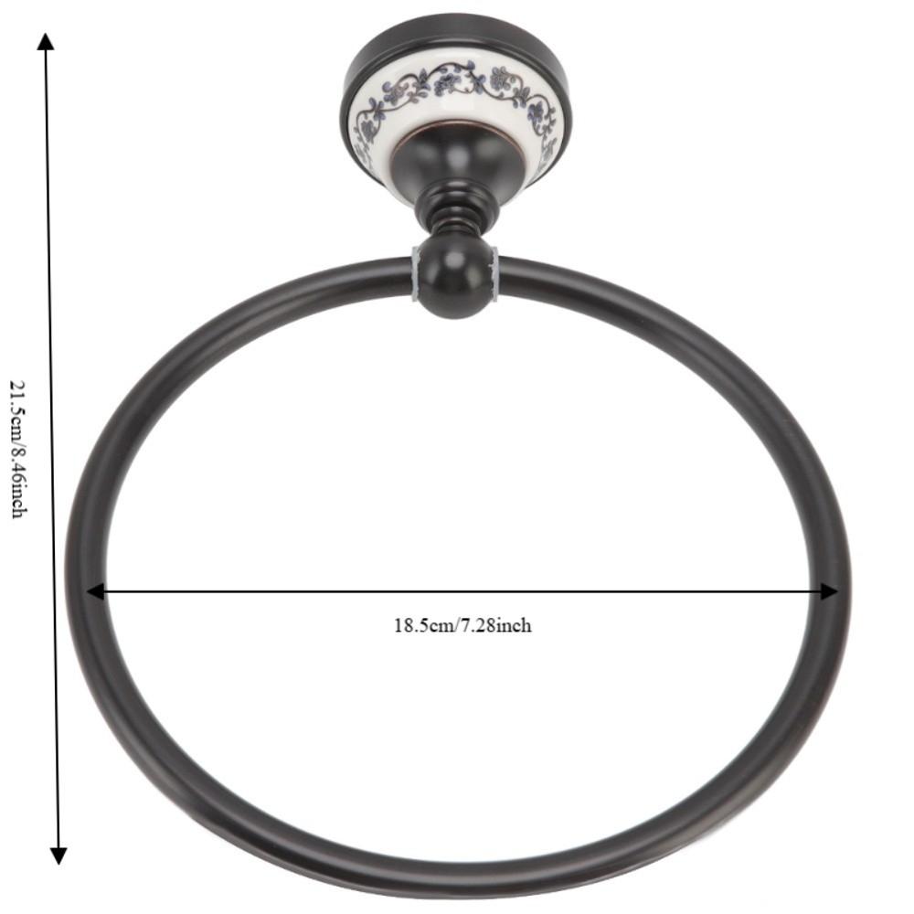 Black Towel Ring Brass Towel Rack Durable Towel Holder Space Saving