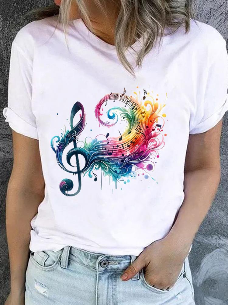 (Asian Size) Style Flower Trend 90s Casual Short Sleeve T Tee Top Clothing Shirt Women Printed Lady Fashion Female Graphic T-shirts