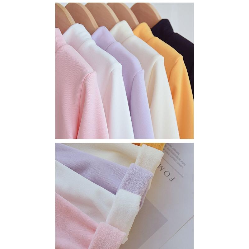 Unisex Kids Thickened Half Turtleneck Long Sleeve Warm Winter Base Shirt