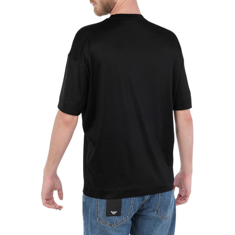 Emporio Armani SS23 Logo Print Loose Fit Crew Neck Short Sleeve T-Shirt Men Tops Black 3R1TZ4-1JUVZ-0098