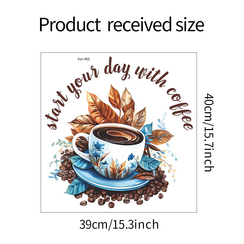 

Кофейная чашка Английский слоган Ресторан Чайная комната Украшение Декоративные настенные наклейки Самоклеящиеся 39*40CM/fun-f60