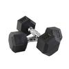 Hexagonal Rubber Coated Dumbbell for Home Gym Muscle Building, Cast Iron