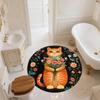Flower Border Animals,Round Area Rug,Carpet Rug for Living Room Bedroom Sofa Playroom Decor,Non-slip Floor Mat