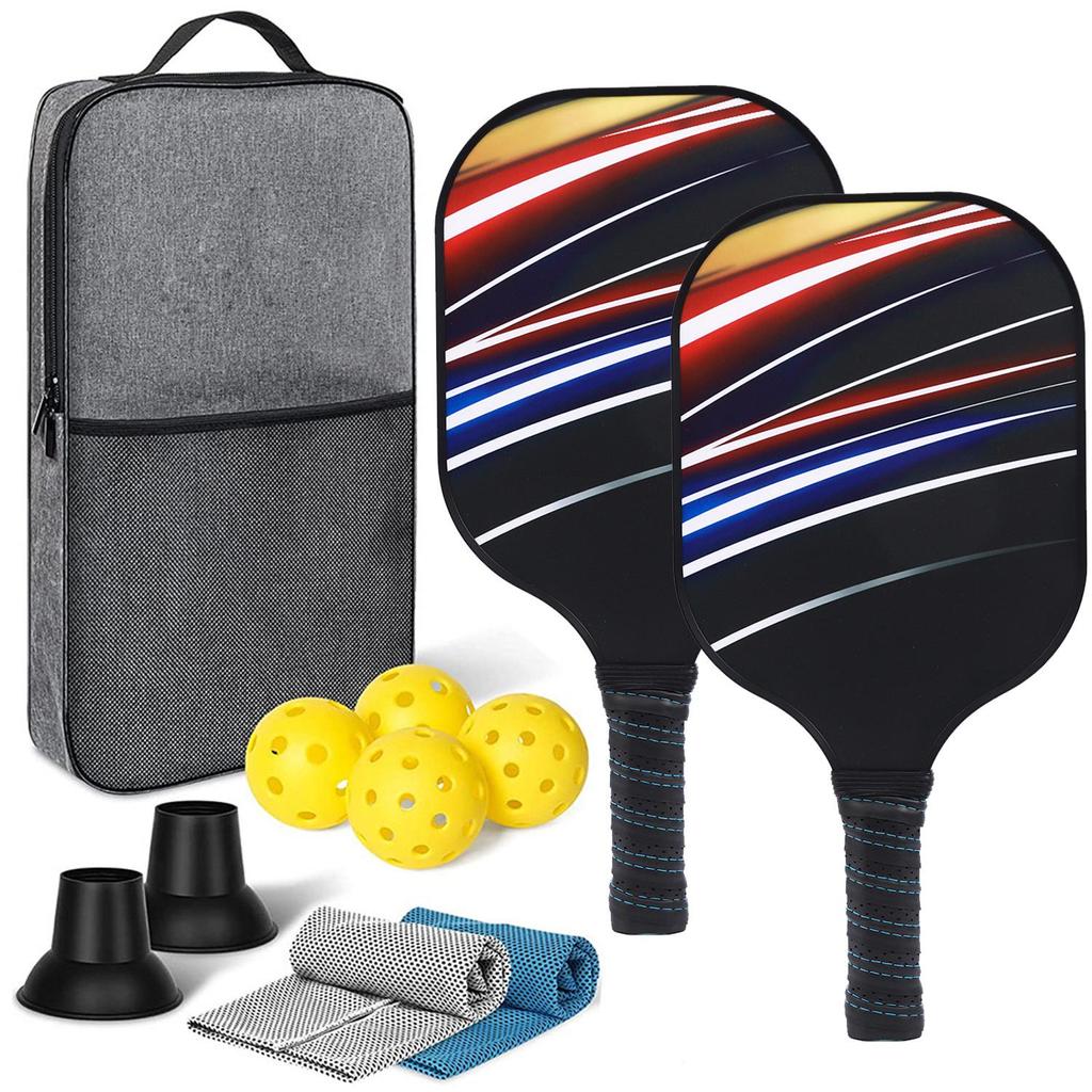 Rachetă și minge Pickleball din fibră de carbon, set cadou pentru prosoape de gheață pentru sporturi în aer liber
