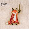 Versatile Accessory Pin Unisex Brooch Cartoon Fox Knight Design Zinc
