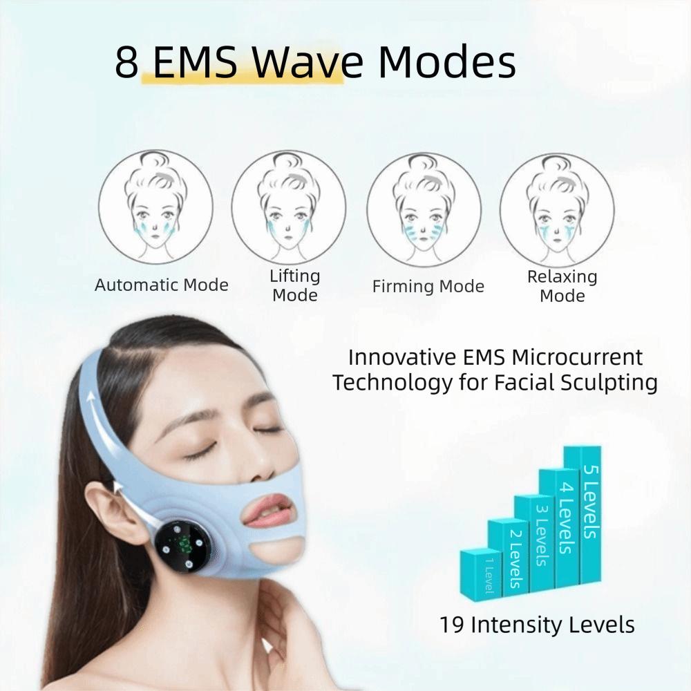EMS Microcurrent V Face Lifting Bandage Thin Face Facial Contouring Device Anti-Wrinkle