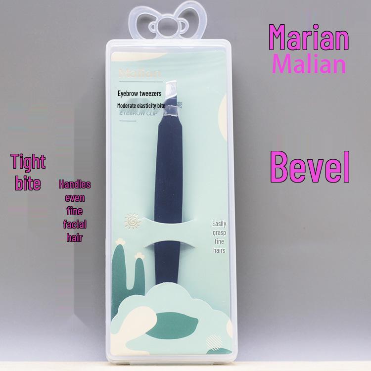 Marianne Stainless Steel Eyebrow Tweezers, Slanted and Flat Tips, Rose Red/Black.