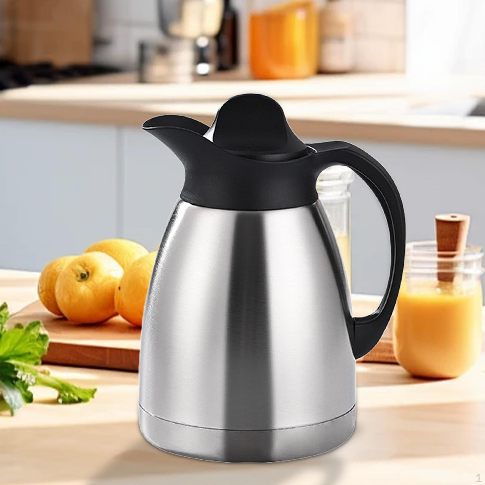 

- Кофейник из нержавеющей стали с крышкой, функцией хранения тепла и холода, дозатором воды или чая, вакуумным чайником 1L