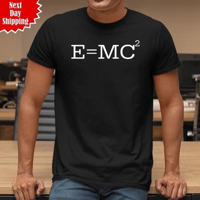 Camiseta E=mc2 Estampada Teoria de Albert Einstein Ciência Engraçada Masculina Gola Careca Top