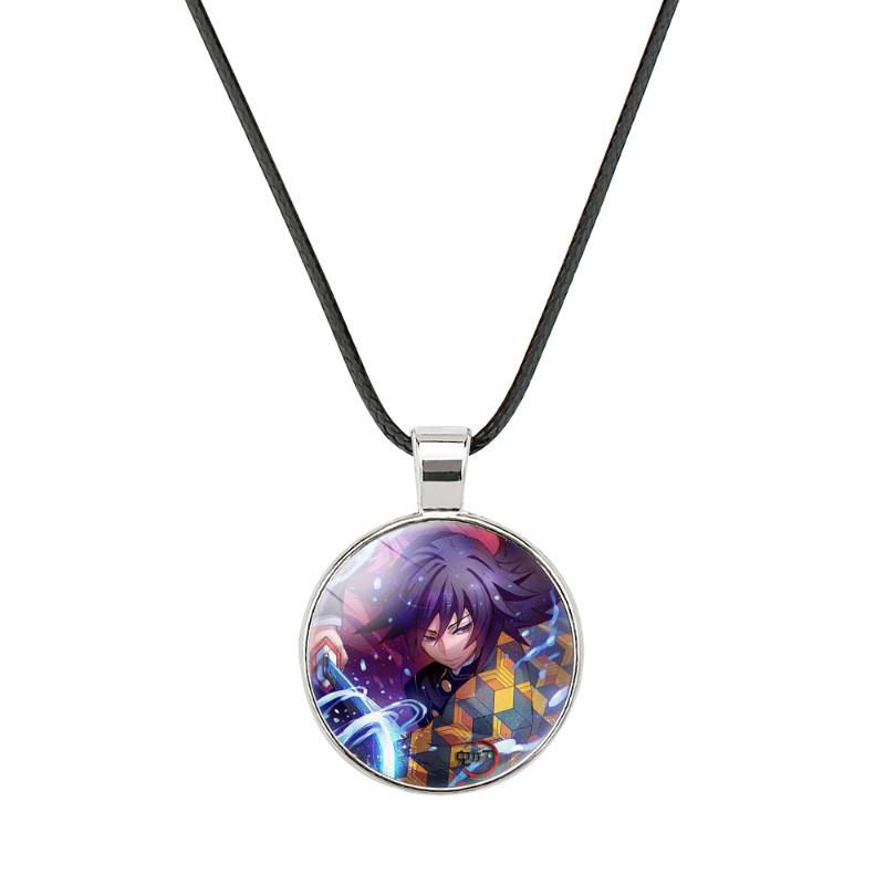 Stunning Demon Slayer Tanjiro Nezuko Time Gem Necklace With Soft Hypoallergenic Wax Rope