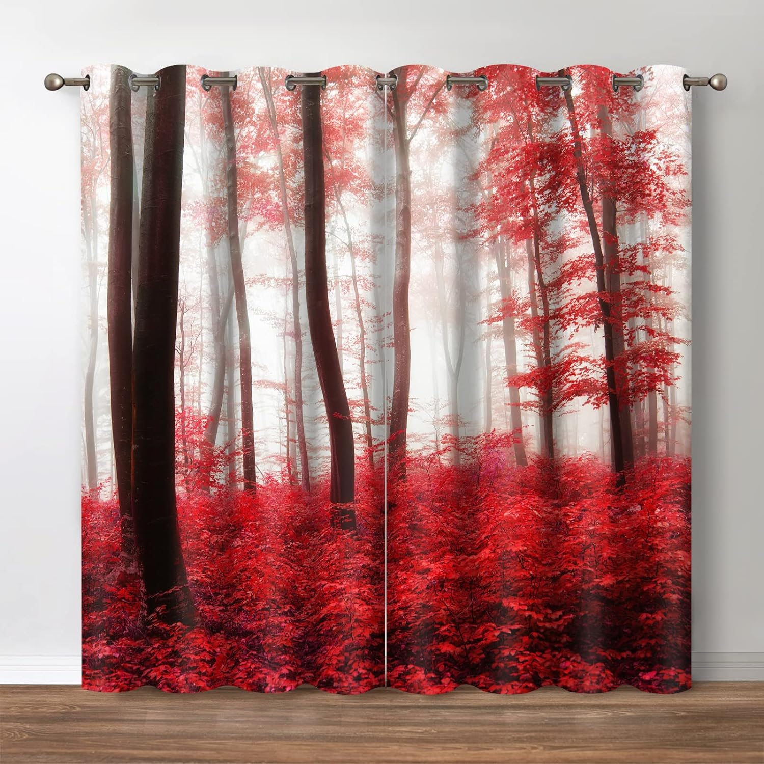 

Занавеска для гостиной и спальни с изображением природы, тропических джунглей, тропического леса, водопада, зеленого дерева, пейзажа, затенение, 2 панели (W50cmxH130cm)x2&Grommet Top