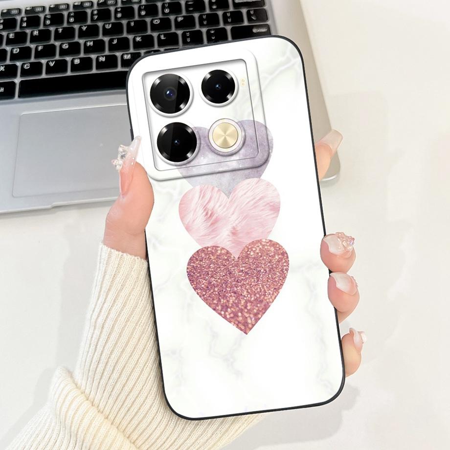 Soft TPU Candy Silicone Phone Case For Infinix Note 40 Pro Plus Note 40 4G 5G Back Cover Note40 4G Bumper Flower Girl Fashion