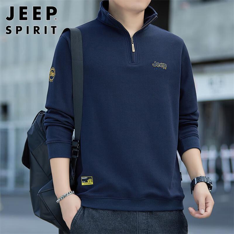 JEEP SPIRIT Men s Half-Zip Stand-Collar Sweatshirt L