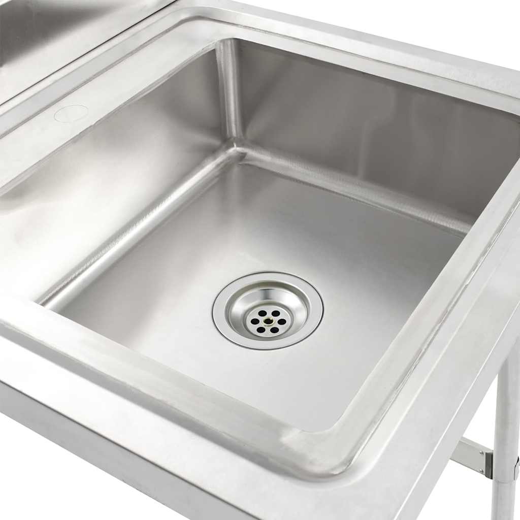 vidaXL Küchenspüle Einzelbecken Edelstahl