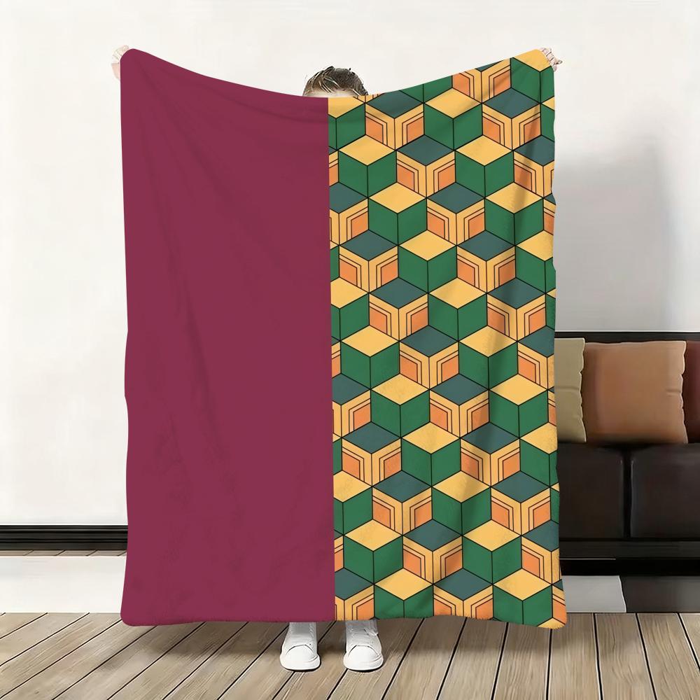 Japanischer Anime Samurai Wurfdecke Weiche Flanelldecke Warm Knie Hautfreundlich Überwurf für Sofa Büro Bett Reisen Winter Übergröße