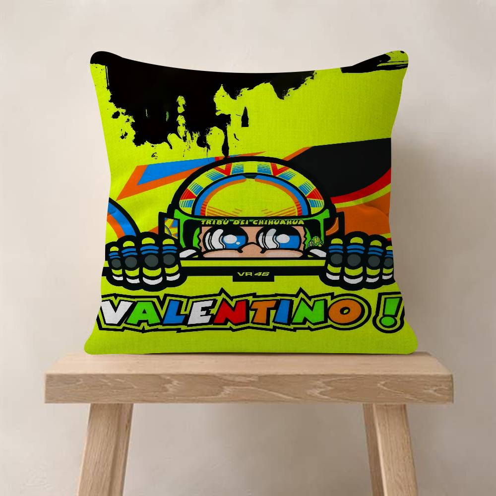 

VValentino Moto Gp RRossi 46 Decorative Room Aesthetics Pillow Case Home Decor Bedroom Sofa Bed Couch Pillow Cover 45x45 30x30cm
