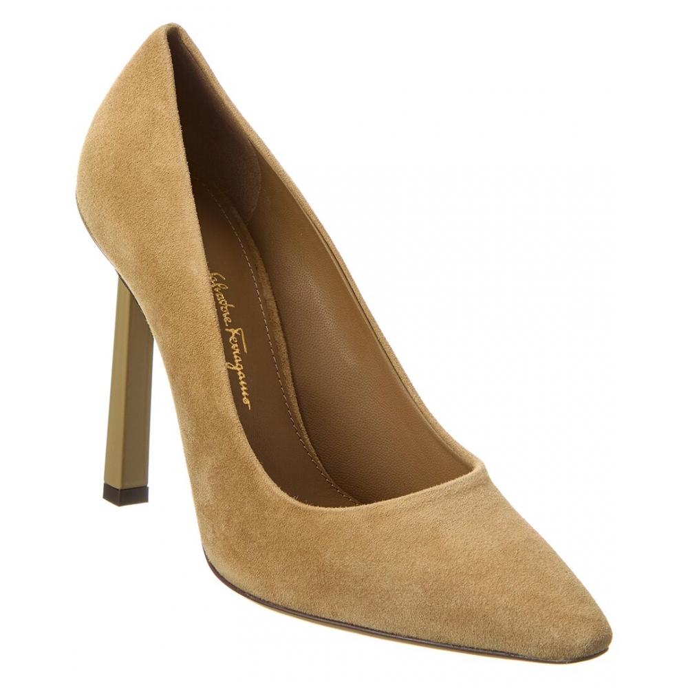 

Salvatore Ferragamo Замшевые туфли Ferragamo Justina бежевые
