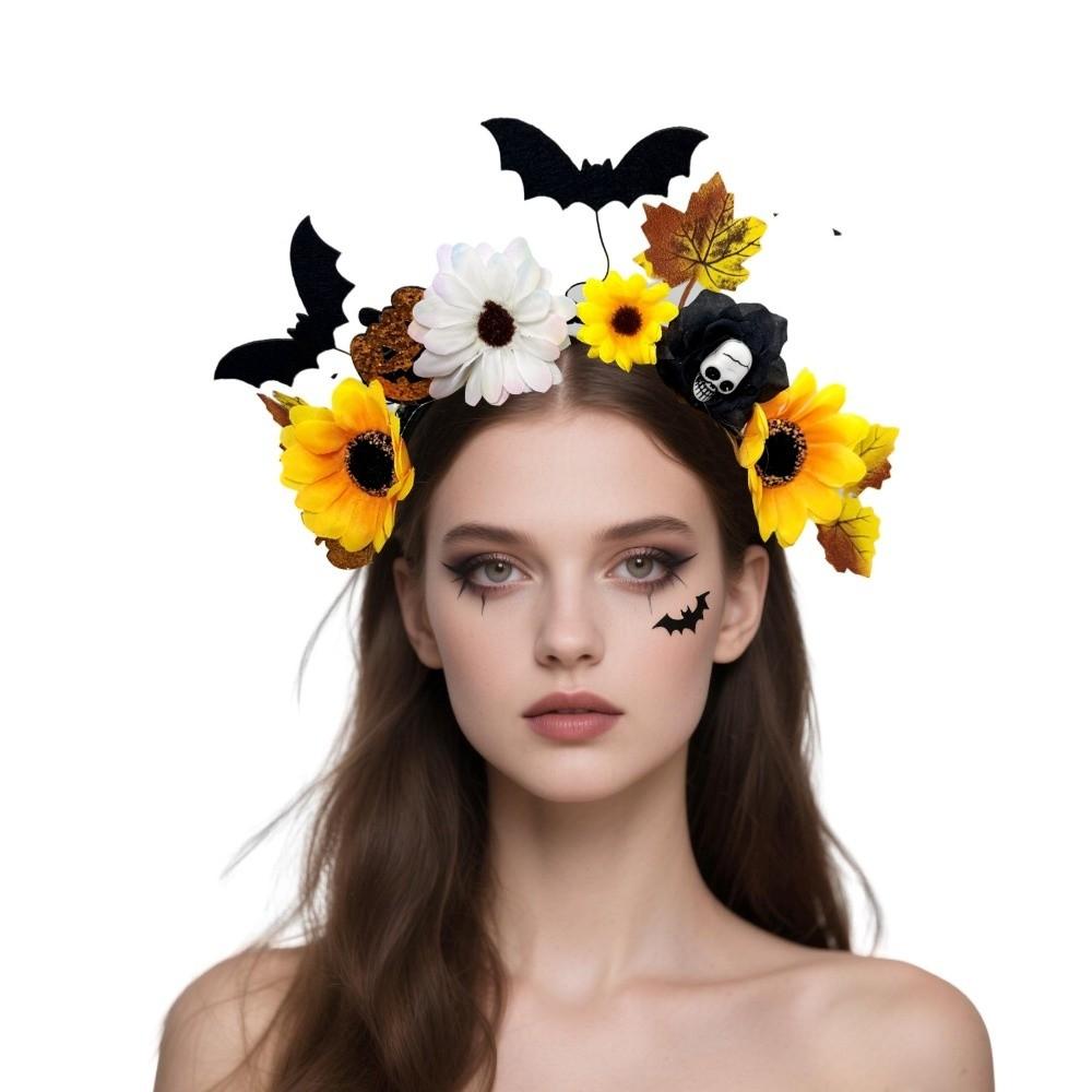 Exaggerated Halloween Hair Hoop Halloween Decor Gothic Flower Hairband  Haunted House